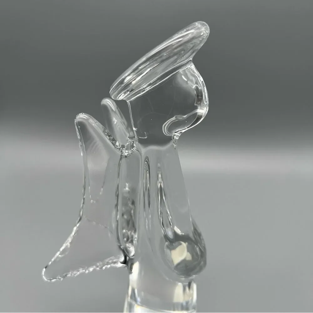 The Toscany Collection 24% Lead Crystal Clear Solid Angel Figurine 9” Japan - Picture 5 of 7